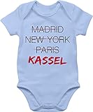 Shirtracer Baby Fahnen und Flaggen - Weltstadt Kassel - 1/3 Monate - Babyblau - patriotisch - BZ10 - Baby Body Kurzarm für Jungen und M