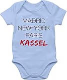 Shirtracer Baby Fahnen und Flaggen - Weltstadt Kassel - 1/3 Monate - Babyblau - patriotisch - BZ10 - Baby Body Kurzarm für Jungen und M