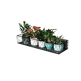JHKGY Iron Art Hängende Blumenkörbe Blumentopfhalter,Metallzaun Pflanzgefäße Pflanzenständer,Wandmontiertes Blumenständerregal Dekorationsregal,Geeignet Für Homeoffice,Square,80×25×12