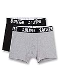 s.Oliver Jungen Shorts im Doppelpack Boxershorts, Grau (Grey Mel. 1737), (Herstellergröße: 164) (2er Pack)