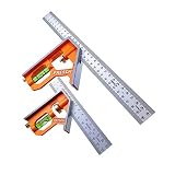 Presch Kombinationswinkel Set 150mm & 300mm - metrisch - Zwei Präzise Universal Kombiwinkel mit Linealanschlag - Anschlagwinkel Set - Combination Square - Hochwertiges Profi Messwerkzeug