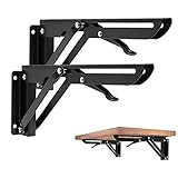 2PCS Klappkonsole, Dreieck Metallwinkel, Wandhalterung Regal, Klappbar Regalhalterungen, Klappwinkel Regalstütze, Tischplatten Klappschanier, Tischhalter für DIY Werkbank (290mm)