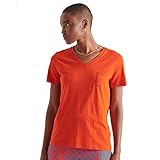 Superdry Damen Pocket V Neck Tee T-Shirt, Pureed Pumpkin, XL