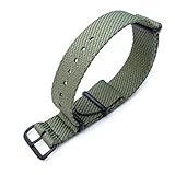Strapcode MiLTAT 20mm G10 Militärisches NAO-Uhrenarmband, Waffelnylonarmband, PVD - Militärgrü