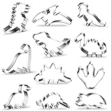 Plätzchen Ausstecher, 11 Stück Dino Keksausstecher Groß,Dinosaurier Ausstechform aus Edelstahl,DIY Fondant Plätzchenausstecher Keksschneider Set für Kinder Geburtstag Dino Party Dek