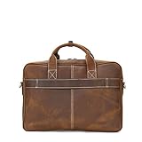 MGWA Crazy Horse Taschen Weinlese Männer EIN-Schulter-Beutel-Leder-Laptop-Mann-Tasche Männer Aktentasche 40 * 29 * 8cm Rucksack (Color : Brown)