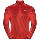 Odlo Herren Pullover Midlayer 1/2 Zip Blaze ZW CERAMIWARM, Poinciana - Stripes, M, 542132