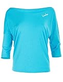 WINSHAPE Damen Dance Style, Fitness Freizeit Sport Yoga Workout 3/4-arm Shirt, Sky-Blue, L