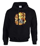 molda18 Biker Rocker Totenkopf Skull Chopper Motorcycle Flammen Bike Hooded Kapuzenpullover Schwarz -3387 – SW