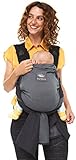 manduca DUO - Hybrid aus Babytrage & Tragetuch, Innovatives Click & Tie System, Durchrutzschutz fürs Baby, Abnehmbarer Hüftgurt, Bio-Baumwolle und Mesh, ab Geburt bis 15kg (grey/grau)