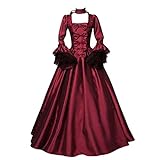 HUIJ Mittelalterliches Renaissance-Kleid für Frauen - Gothic viktorianisches Kleid,Elegantes Rokoko-Ballkleid,Königinkleider,Cosplay R