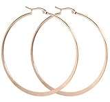 2LIVEfor Große Ohrringe Creolen Silber Rose Gold Hoop Earrings Ohrhänger Hoops Creolen sehr Groß Riesig Rund Schlicht Modern Creolen XXL (Rosegold)