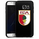 DeinDesign Silikon Hülle kompatibel mit Samsung Galaxy S7 Case schwarz Handyhülle FC Augsburg Wappen FC