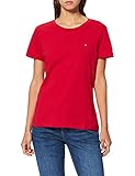 Tommy Hilfiger Damen New Crew Neck Tee T-Shirt, Primärrot, S