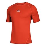 adidas Alphaskin Herren-Trainings-T-Shirt mit kurzen Ärmeln, Herren, kurzärmelig, Training Alphaskin Sport Short Sleeve Tee, Collegiate Orange, Larg