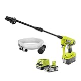 Ryobi Akku Mitteldruckreiniger ONE+ 18 V, 3-in-1-Düse, mit 2,5 Ah Akku und Ladegerät, RY18PW22A-125