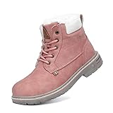 Mishansha Kinder Gefüttert Warme Winterschuhe Mädchen Wasserdicht Winterstiefel rutschfest Snowboots Pink 34