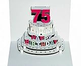 FOREVER Pop Up 3D Karte Geburtstagskarte 75 Geburtstag Gutschein Torte 16x11