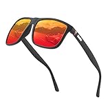 Perfectmiaoxuan Polarisierte Sonnenbrille Herren/Damen ; Vintage/Klassisch/Elegant Brillengestell; HD-Pilotobjektive; Golf/Fahren/Angeln/Reisebrille/Outdoor-Sportarten Mode Sonnenbrille (【A1】 Rot)