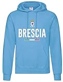 Tipolitografia Ghisleri Sweatshirt Brescia Weiß Hellblau mit Wappen Tifosi Fußb