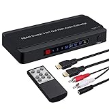 HDMI Audio Extractor Switch von LiNKFOR 3x1 Unterstützt HDCP 1.4 Pip 4K 3D 1080P HDMI zu HDMI und optischer Toslink SPDIF oder L/R RCA Stereo Audioausgang Kompatibel mit DVD HD-Player PS4 Xbox usw