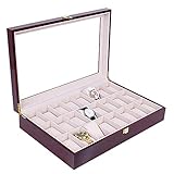 NC Uhrendisplay Aufbewahrungsbox Hochwertige Sprühfarbe Uhrenbox Uhrenaufbewahrungsbox Holz Uhrenbox Massivholz Uhrenbox Geschenk/Schwarz/