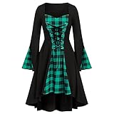 Mymyguoe Prinzessin Kleid Damen 80er Jahre Mittelalter Kleidung Elegant Abendkleider Lang Vintage Kleider für Halloween Kostü