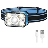 Binogram LED Kopflicht Lampe Wiederaufladbare Draussen Taschenlampe Verstellbares Stirnband für Erwachsene und Kinder Camping Wandern Scheinwerfer B