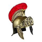 PAIQIU Medieval Armor King 300 Spartan Helmet Roman Centurion Helmet for Gladiators Warriors Roman Fighter Costume for Men W