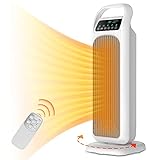 Heizlüfter energiesparend 2000W Keramik Heizgeräte Thermostat 16-30℃ mit Fernbedienung 3 Modi Heizung 60°Oszillierend 9H Timer mit Umkippschutz Überhitzungsschutz leise für Balkon Zuhause Bü