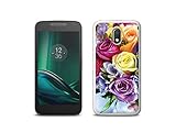 etuo Handyhülle für Lenovo Moto G4 Play - Hülle, Silikon, Gummi Schutzhülle - Blumenstrauß