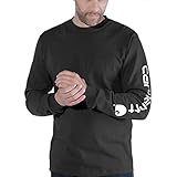 Carhartt Herren Signature Logo Long-Sleeve T-Shirt, Black, M