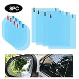 Regenschutzfolie, Regenschutzfolie Auto, Auto Rückspiegel Folie, Auto Rückspiegel Regenschutz Folie, Wasserdicht, Anti-Glare, HD Klare Schutzfolie für Auto-Rückspiegel und Seitenfenster, 8PC