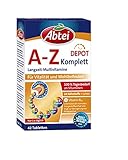 Abtei A-Z Komplett Langzeit-Multivitamine - hochdosiertes Nahrungsergänzungsmittel für Vitalität und Wohlbefinden mit 24 Nährstoffen - mit Vitamin B12 und Lutein - 1 x 42 Tab