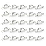 DEANKEJI 25 Stück 20 mm Innendurchmesser 304 Edelstahl Rohrschellen, U-förmige Rohrschellenhalterung, Deckensattel, Schlauchschelle zur Befestigung von Wasserleitungen, 20 mm S
