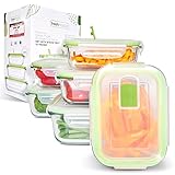 Fresh Master Frischhaltedose Glas Set - Testurteil: SEHR GUT - 100% auslaufsichere + luftdichte Vorratsdosen mit Deckel I Vorratsdosen Glas Meal Prep Boxen Glas Aufbewahrungsbox (12 teilig)