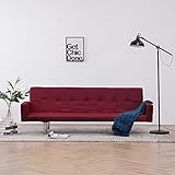 Nicoone Schlafsofa mit Armlehnen Schlafsofa mit Verstellbarer Rückenlehne, Freizeitsofa mit Schlaffunktion für Schlafzimmer und Wohnzimmer Verrotten Poly