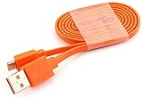 Aiivioll Ersatz Micro USB Schnellladegerät Flachkabel Kabel Kompatibel für JBL Flip 2/3/4, JBL Charge 2/3, Pulse2, Lautsprecher Logitech UE Boom 22AWG Android-Telefone (3,3 Fuß/Orange)