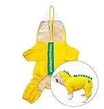 HeyElf Haustierkostüme Hunde-Regenmäntel für kleine Hunde Wasserdichte Hunde-Regenjacke Hundeponcho Welpe Regenmantel mit leichter atmungsaktiver Kapuze für Bulldogge (groß)