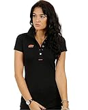 KTM Damen Polo Shirt in Schwarz mit Logo Print in Orange, Knopfleiste, figurbetont in den Größen XS, S, M, Größe:XS