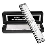 Eastar Admiral Performance Competition Tremolo Mundharmonika 24 Loch Mundharmonika C mit Hartschalenkoffer und Mundharmonika T