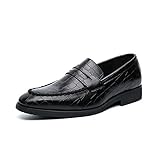 zhangenlian Herren Casual Loafer Lace Up Mesh Schürze Zehen Ziehen Sie Tape Drücken im Freien Schuhe Block Ferse Wohnung (Color : Black, Size : 43 EU)