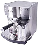 De'Longhi EC 860.M Espresso-Siebträgermaschine, Espressomaschine mit Milchystem für cremigen Cappuccino und Latte Machiato auf Knopfdruck, 1 Liter Wassertank, Vollmetallgehäuse, Silb