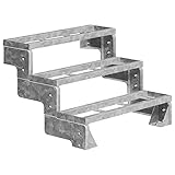 DOLLE Außentreppe Gardentop mit 3 Stufen | Geschosshöhe 54-66 cm │ Stufenauflage Einlegestufen │ Stufenbreite: 80 cm | ohne Steigg