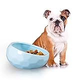 SIDUCAL Keramik-Hundenapf, 20,3 cm, Tiernapf für Nassfutter, Trockenfutter, Wassernapf (blau, groß)