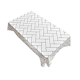 Csuper Nordic Wasserdicht Plaid Rechteckig Schwarz Weiß Tischdecke Verbrühungsschutz Regelmäßiges Muster Blaue Tischdecke Hotel Cafe Einrichtung Universal Tischdeck