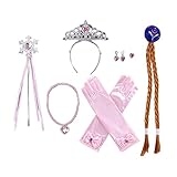 Uniquelove Gefrorene Prinzessin Tiara Krone Set 7 Stück Prinzessin Schmuck Party Zubehör Kinder Anzieh Kopfschmuck Schönheit Mode Spielzeug