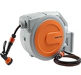 Giraffe Garten Schlauchtrommel 20m + 2m Gartenschlauch Automatischer Aufroller 180 °, Schlauchaufroller Wasser Wand 1/2 Zoll, Schlauchbox Wandmontage Automatik