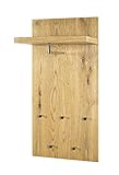 Haku-Möbel 15620 Wandgarderobe, Eiche-Chrom, 31 x 49 x 100