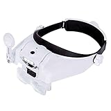 Kopfbandlupe mit Licht, Kopfhalterung, Lupenbrille, Lichthalterung zum Freisprechen, Lesen, Schmuck, Lupe, Uhr, Reparatur, Nähen, Wimpernverlängerung, Zahnarzt, Schneider, Nadelarb